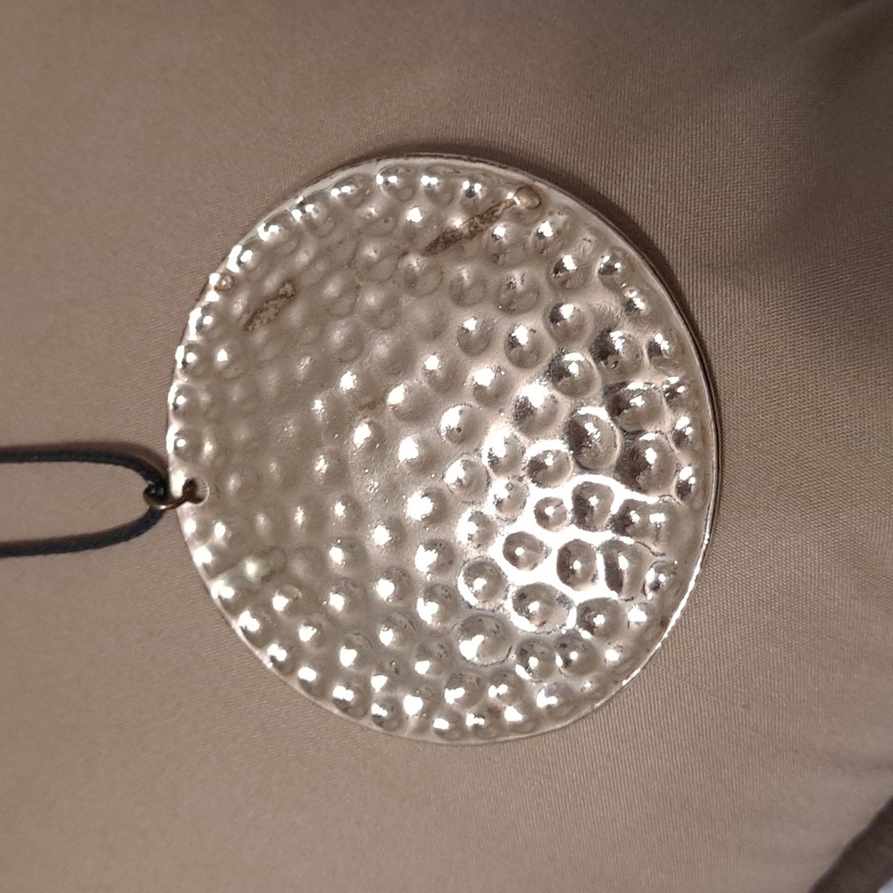 Statement Hammered Circle Necklace. - image 2